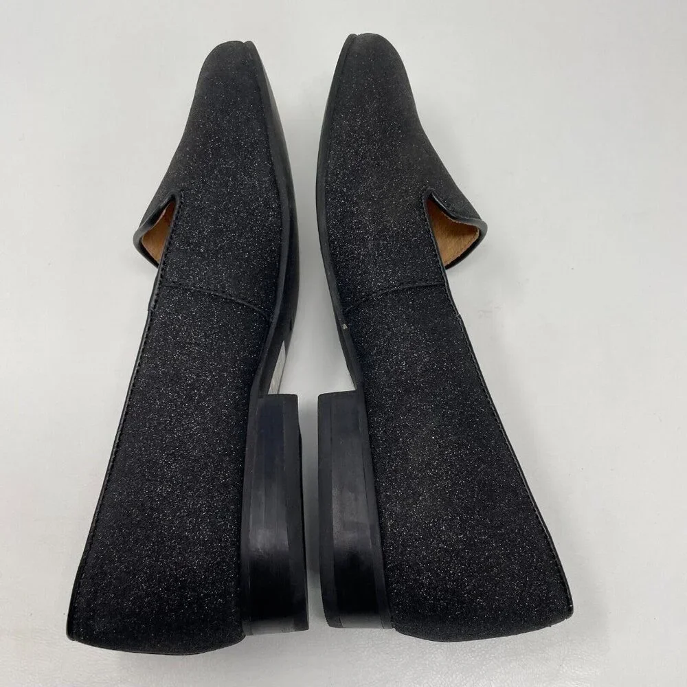 Jack Rogers Ginny Loafer Womens 7.5 Black Sparkle Glitter Slip On Flats - Picture 5 of 10